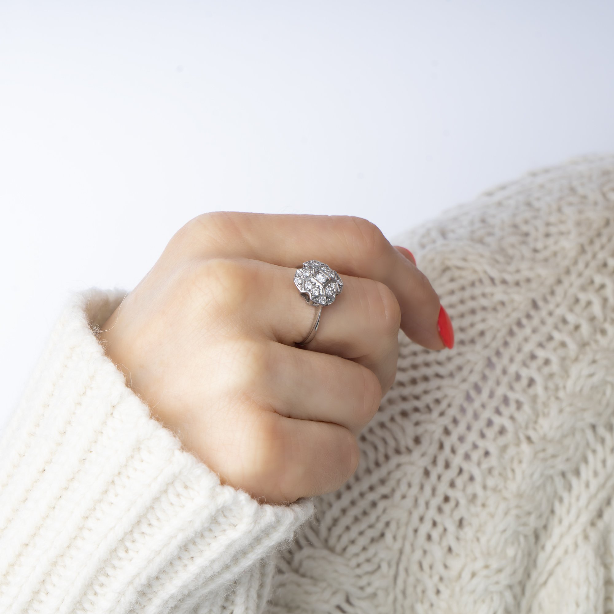 Platinum and 0.40 carats diamonds ladies ring