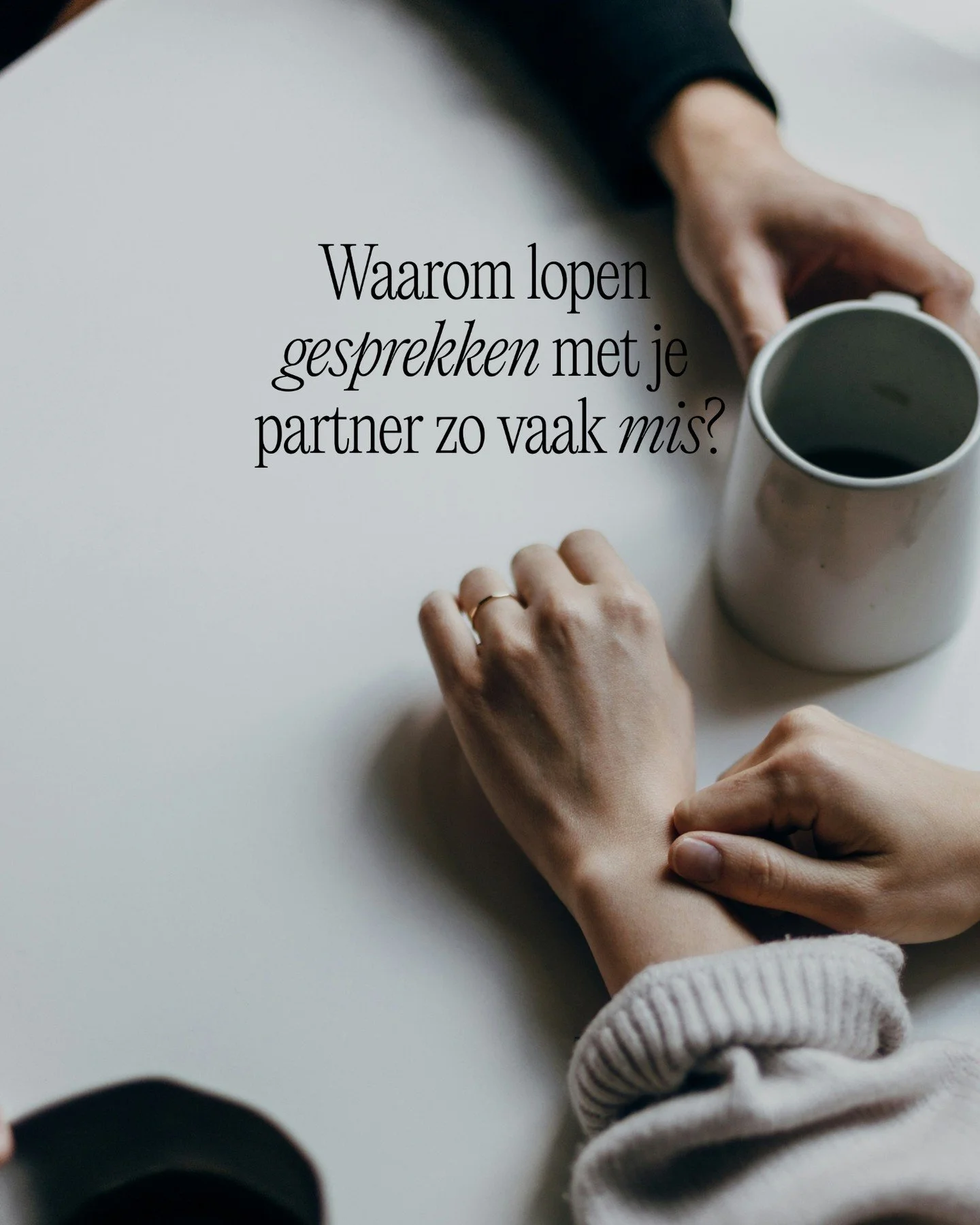 Herken je het ook?

Je begint een gesprek met je partner, maar al snel belanden jullie in een discussie of zelfs ruzie.
Of je wil iets aankaarten, je visie delen&hellip; maar voor je het weet hoor je jezelf toegeven of aanpassen aan de verwachtingen 