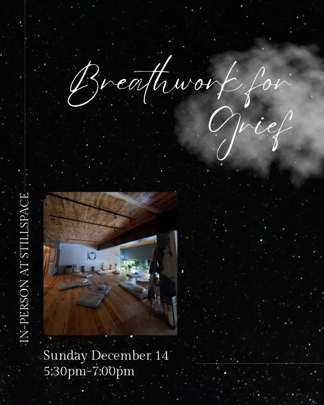 Grief is complicated. And more on that in the slides. 

What I do know is that holding hard and painful things together is a lighter load than holding alone. 

Sunday Dec 14th we&rsquo;ll breathe together. And I trust we&rsquo;ll also release and rec