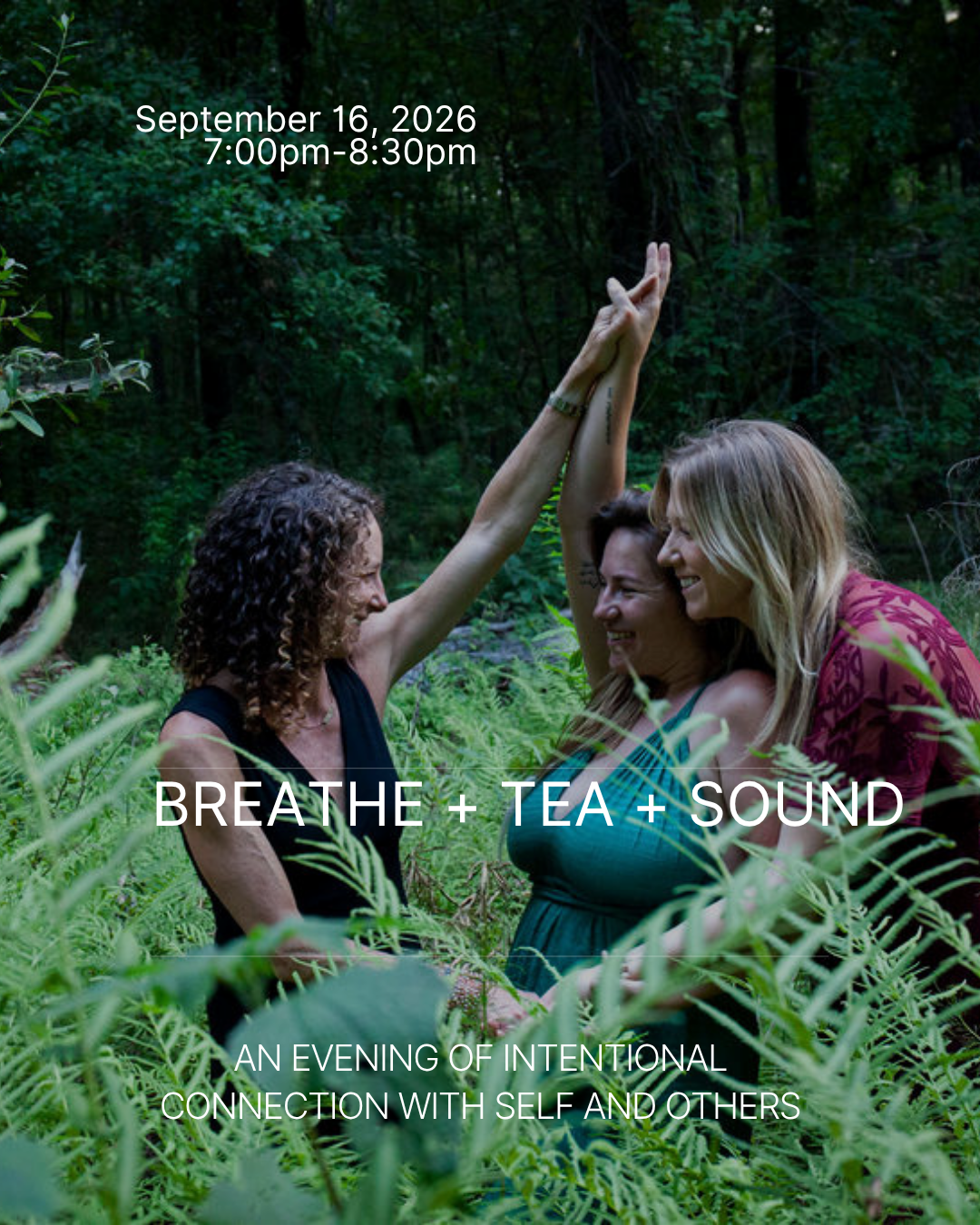 3 women smiling in nature