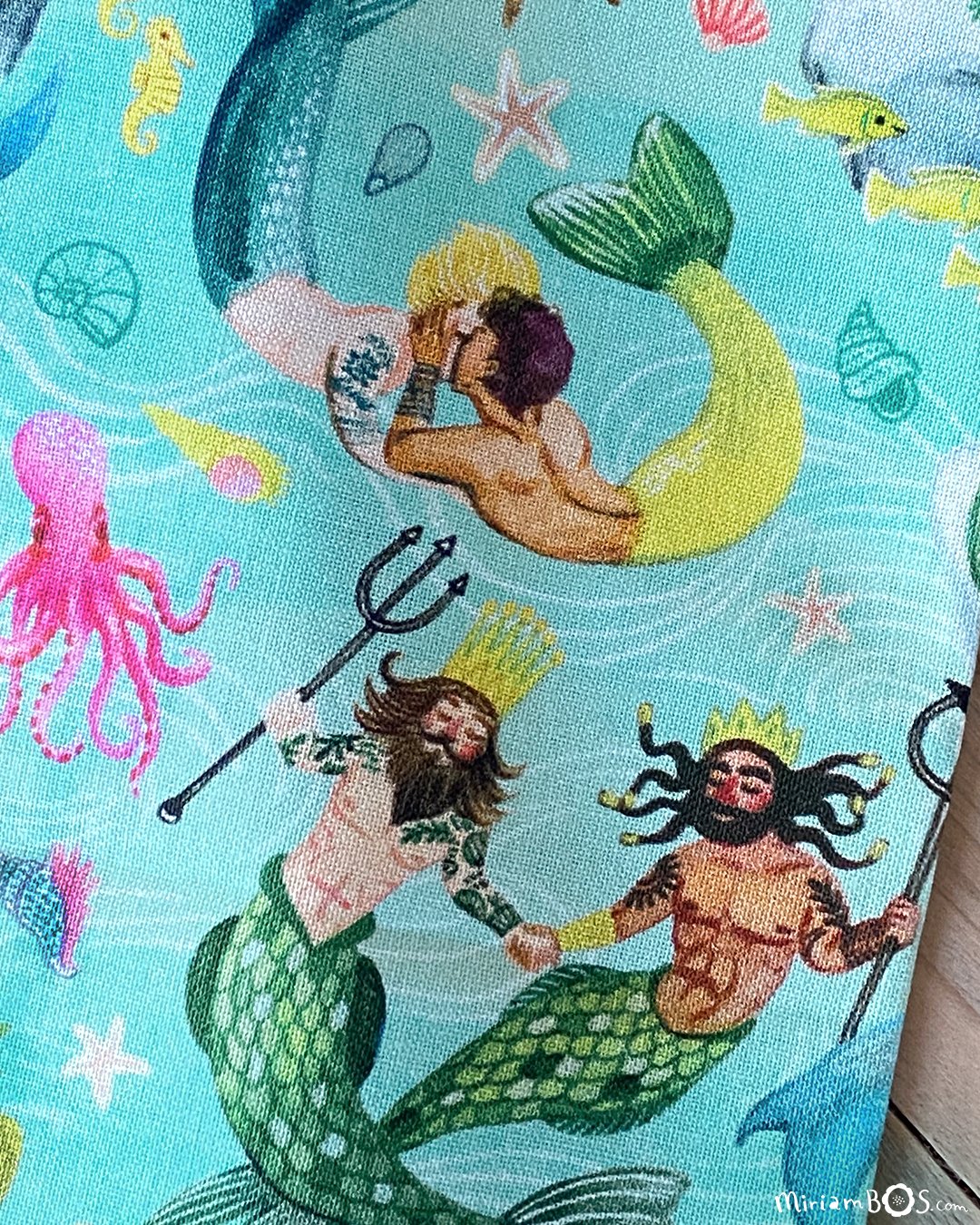 Mermaid with Moons Constellations Fabric by Dear Stella - modeS4u