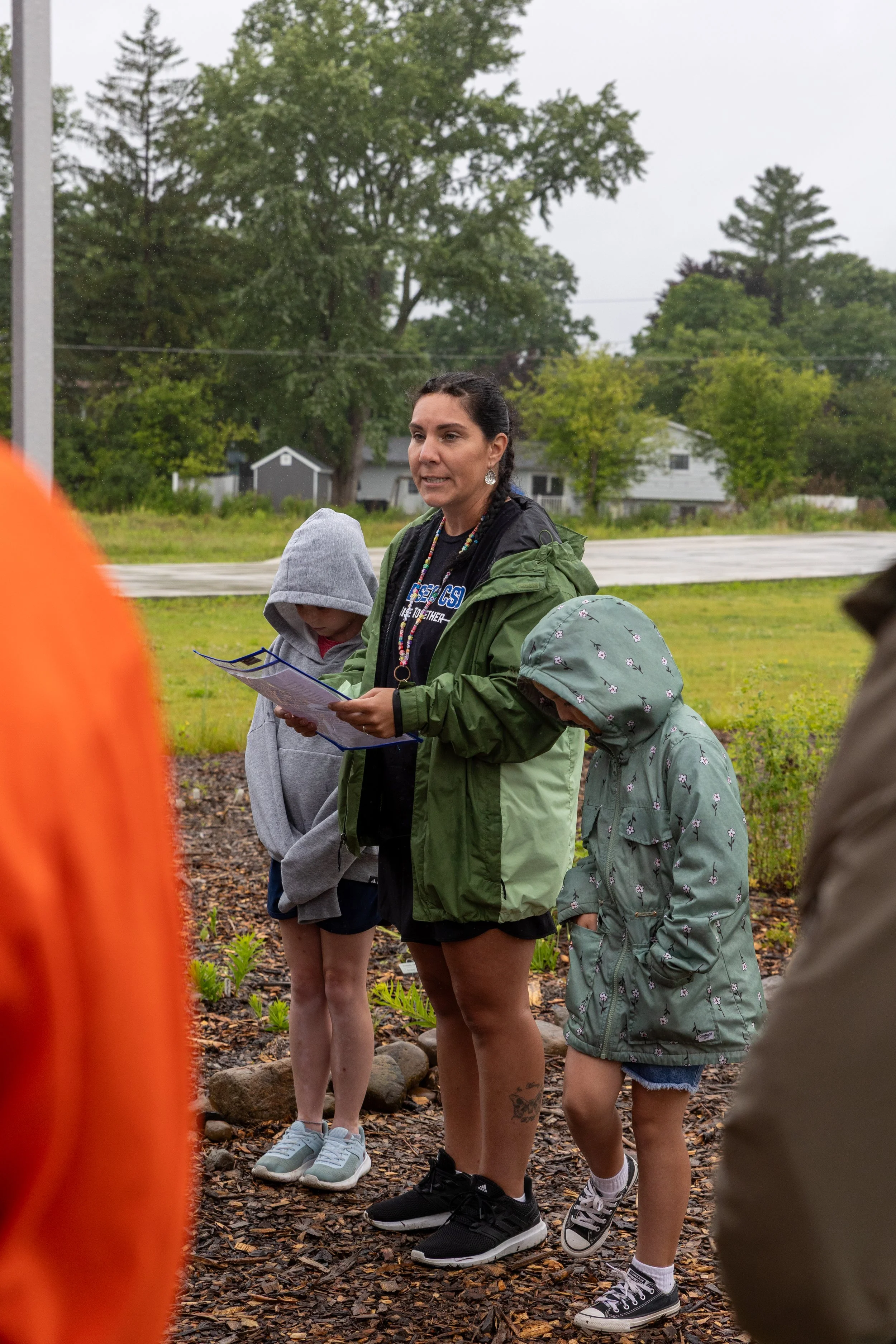  Mallory Bailey, third-grade teacher at Geneseo Elementary, presents on her students’ pollinator project and learning. 