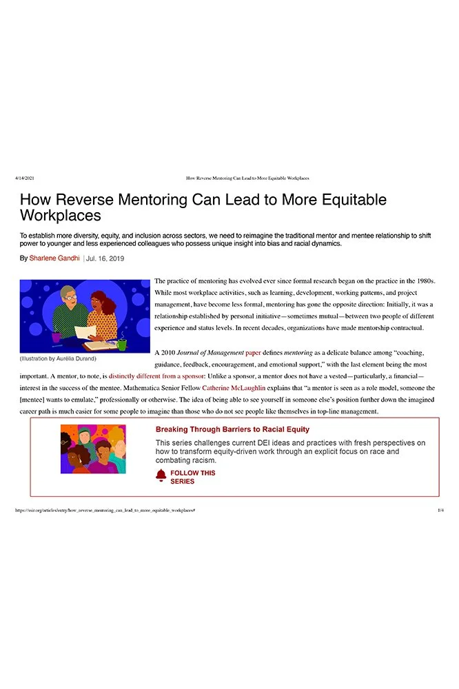 How Reverse Mentoring Can Lead to More Equitable Workplaces