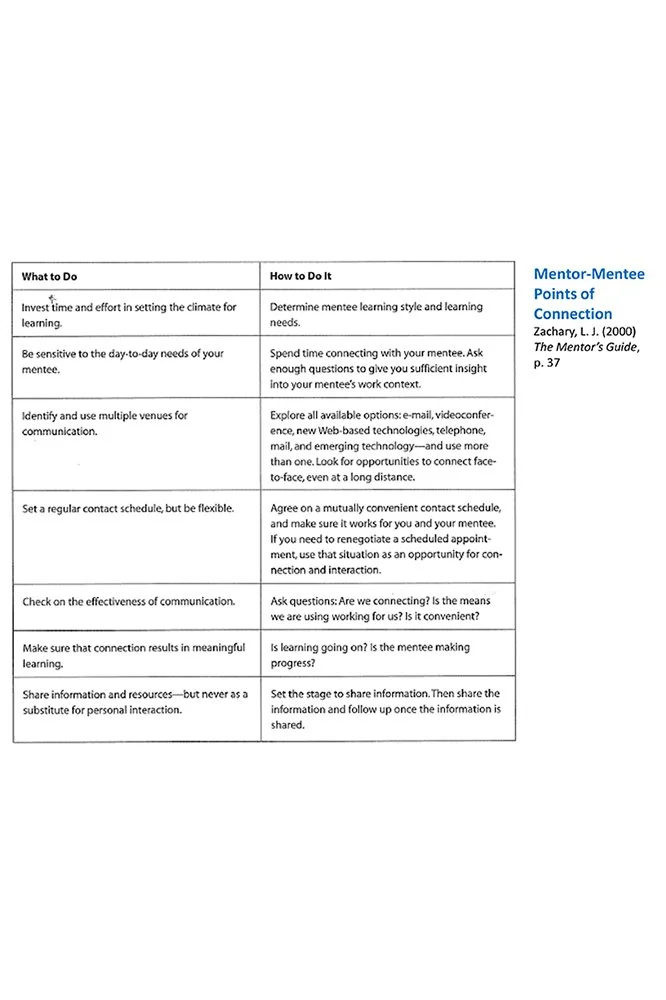 Mentor-Mentee Points of Connection