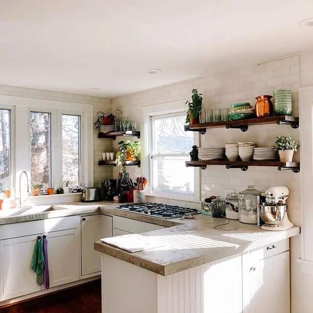 The kitchen is my favorite. I had been dreaming of doing this in my own house since I was a little girl. My grandma is an interior designer and my dad studied architecture. When I was little I would doodle rooms in my journal. We learned a lot when w
