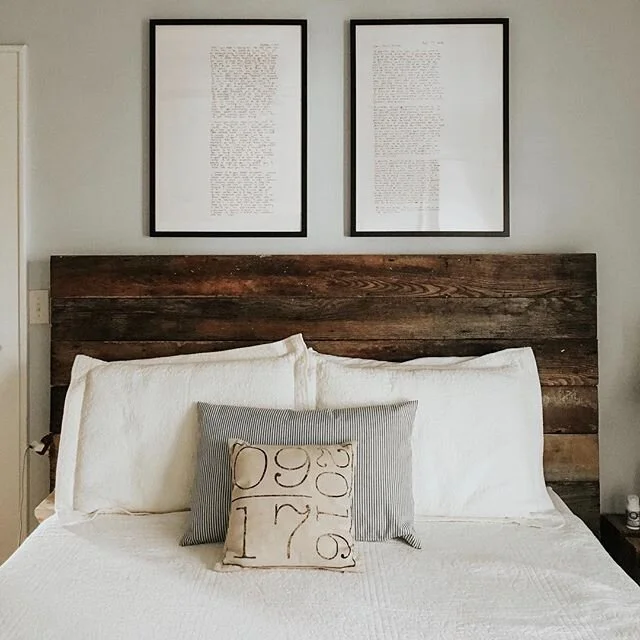 I blew up our vows in Photoshop and framed them. One of my favorite things in this room. #TheBroadwayHome