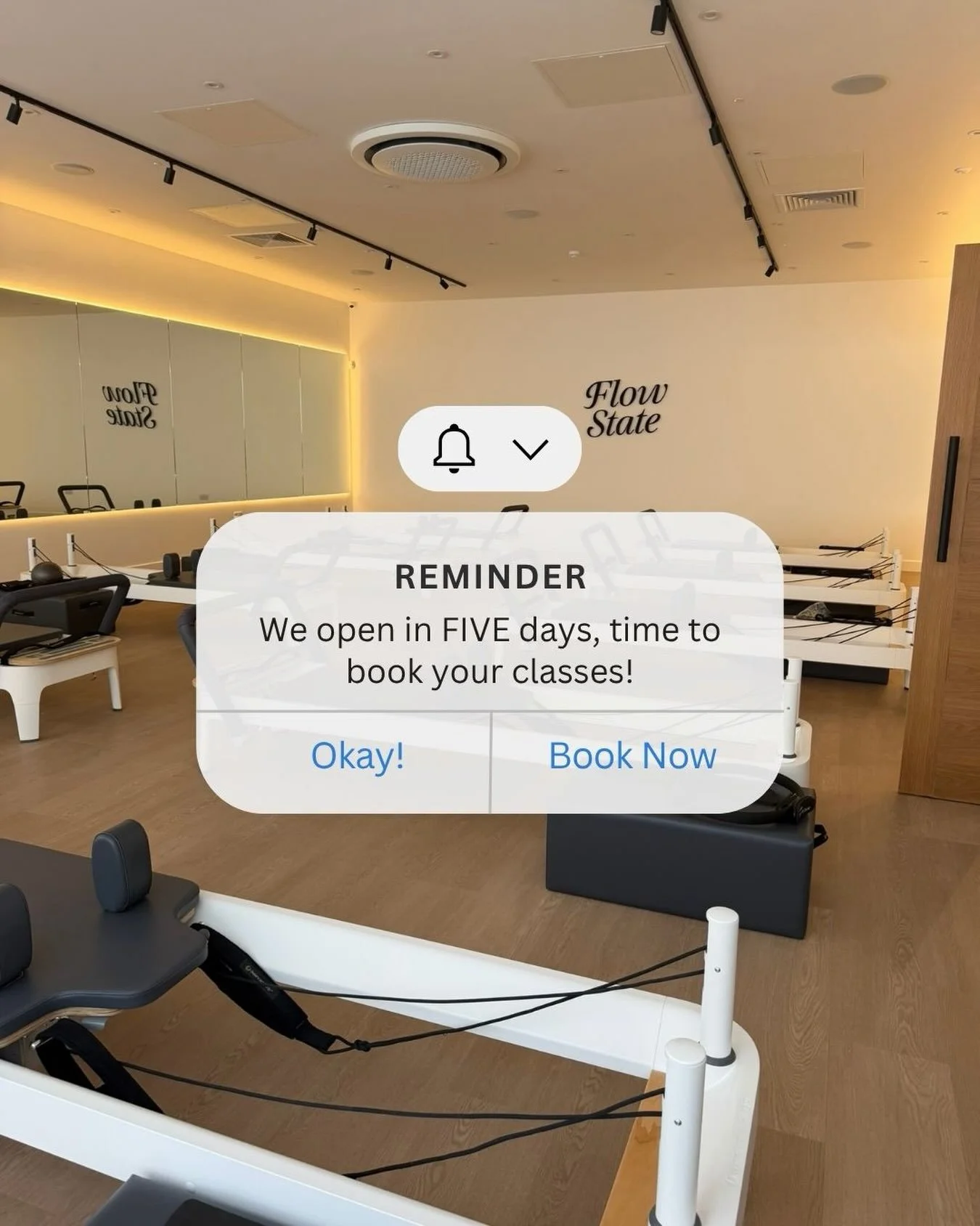 Consider this your official reminder⏰ 

We open in FIVE days time, and our classes are ready to book.

Schedule your first class at the link in our bio. 

Pilates 
Reformer Pilates 
Mat Pilates 
Beginner Reformer 
Intermediate Reformer 
Yoga
Strength