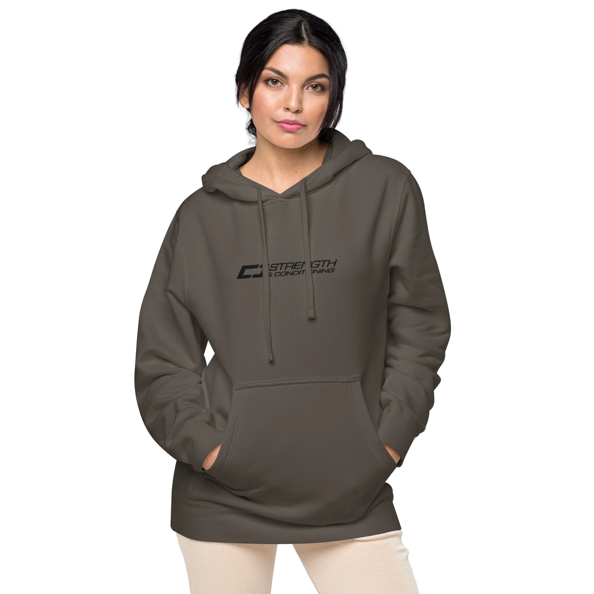 【CPGN STUDIO】Rough Drawing Pigment Sweatshirt Black on Black Unisex pigment-dyed hoodie — CJ Strength