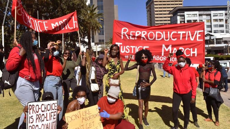 Abortion rights activists demonstrate in Windhoek, Namibia/  Photo Credits: CNN