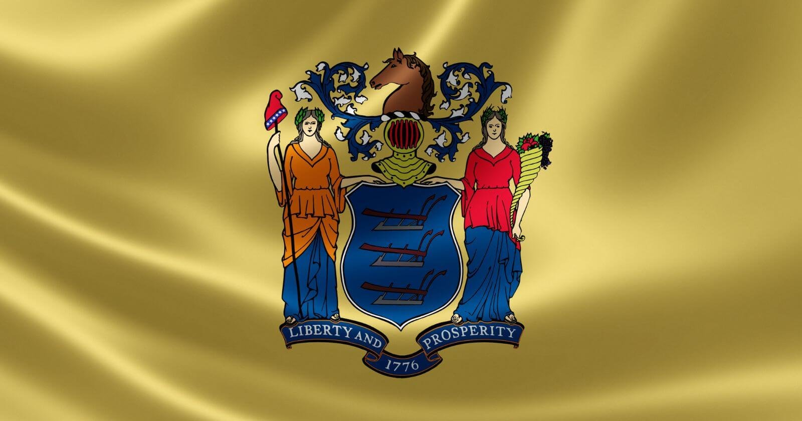 State flag of New Jersey with women business development resources.