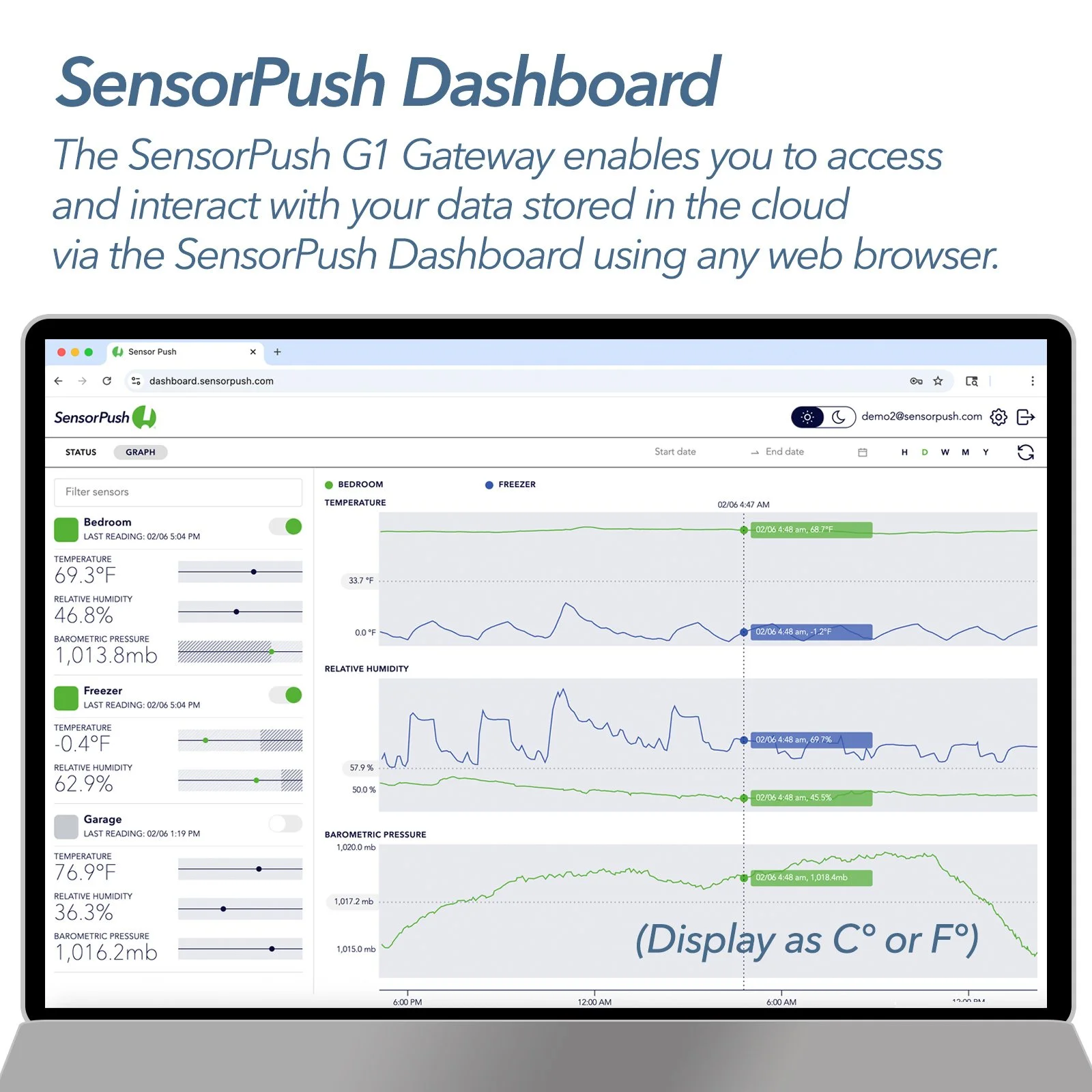 SensorPush WiFi Gateway Dashboard