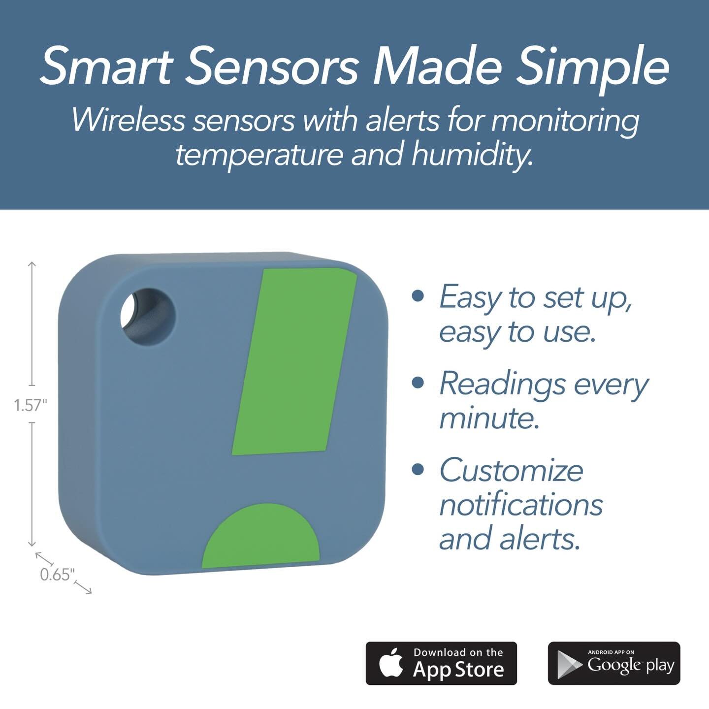 Sensor spotlight 🔦
***
The HT1 Temperature and Humidity Smart Sensor pairs effortlessly with our mobile&nbsp;apps&nbsp;and the optional&nbsp;SensorPush G1 WiFi Gateway&nbsp;to provide an ideal solution for monitoring humidity and temperature conditi