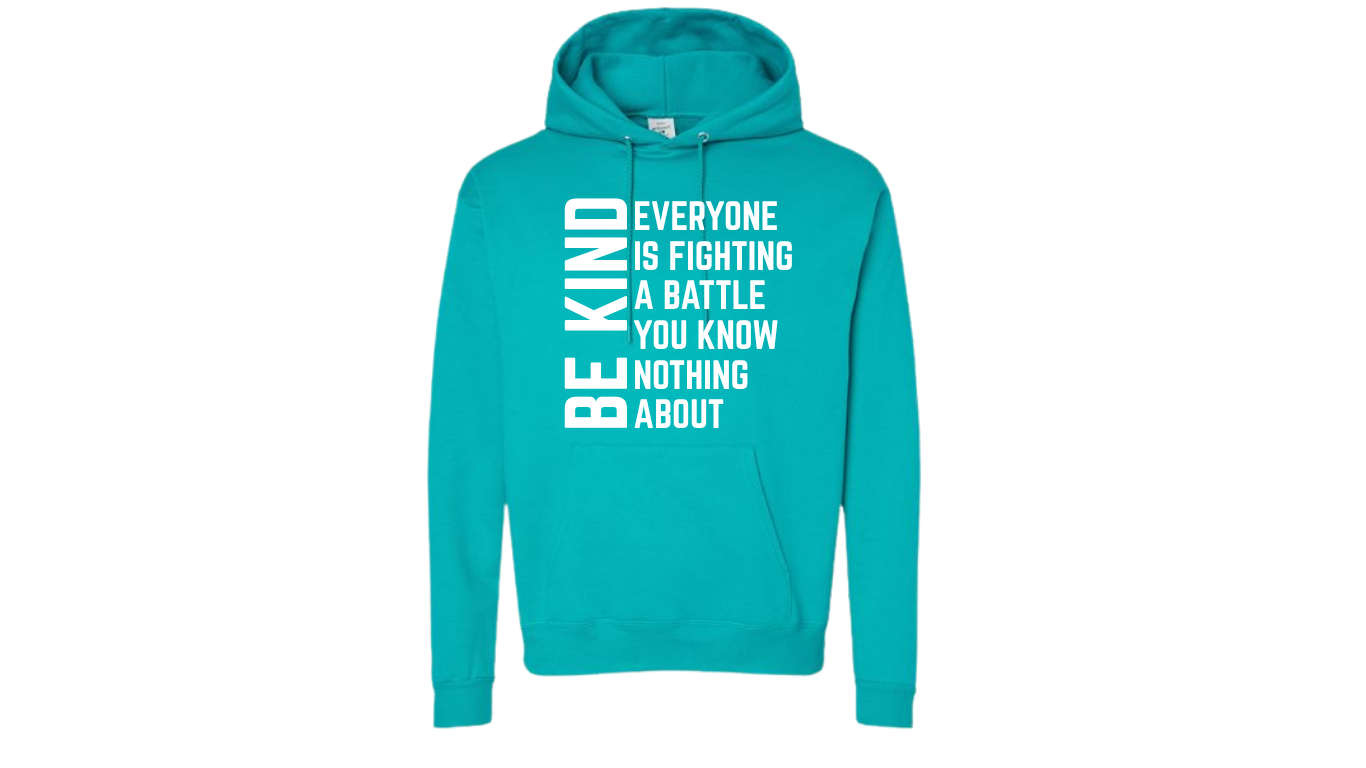 "Be Kind" White Color Unisex Hooded Sweatshirt