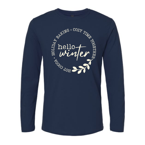 Hello Winter Adult Long Sleeve Softstyle Shirt