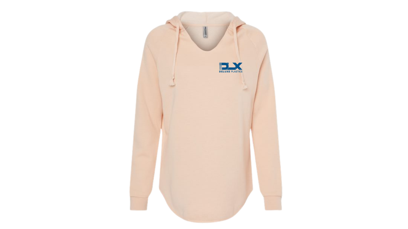 Deluxe Plastics Women’s Lightweight California Wave Wash Hooded Sweatshirt