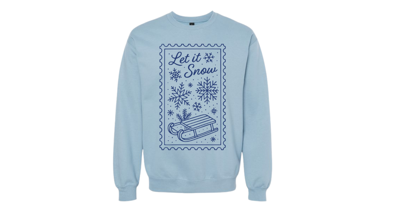Let It Snow Adult Softstyle Fleece Crew Sweatshirt