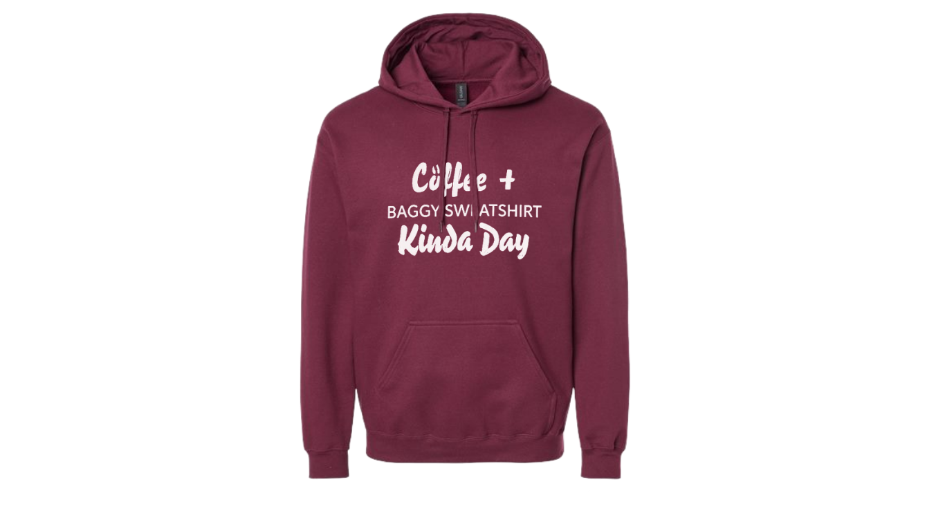 Coffee & Baggy Sweatshirt Kinda Day Adult Softstyle Midweight Hooded Sweatshirt