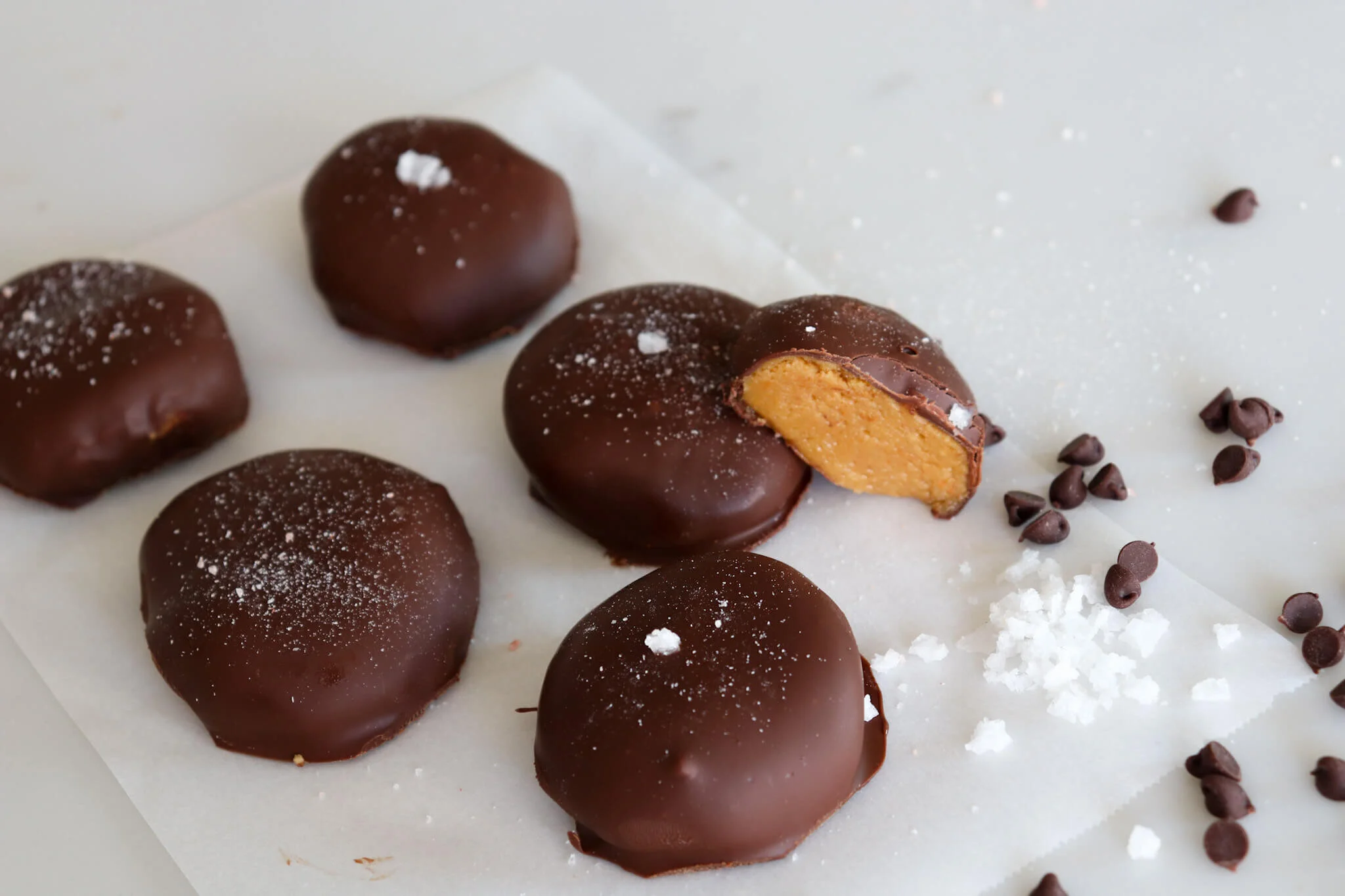 Healthy chocolate peanut butter cups.