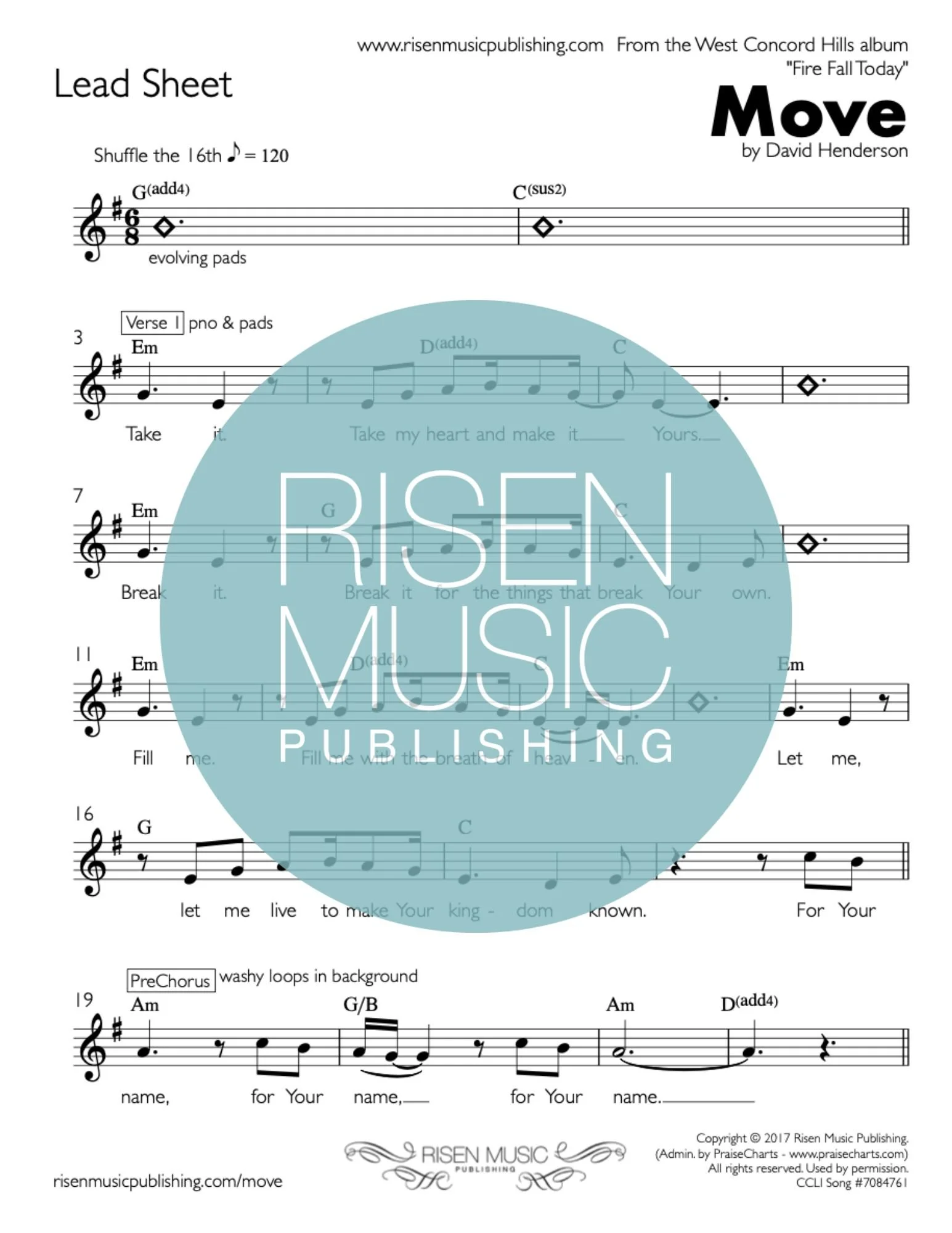Move - West Hills Worship PDF Lead Sheet