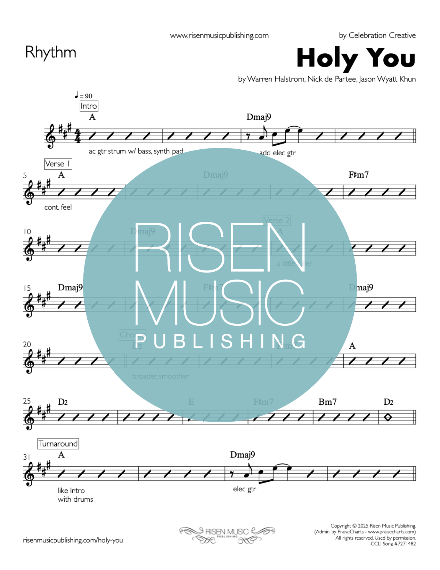 Holy You - Celebration Creative PDF Rhythm Chart