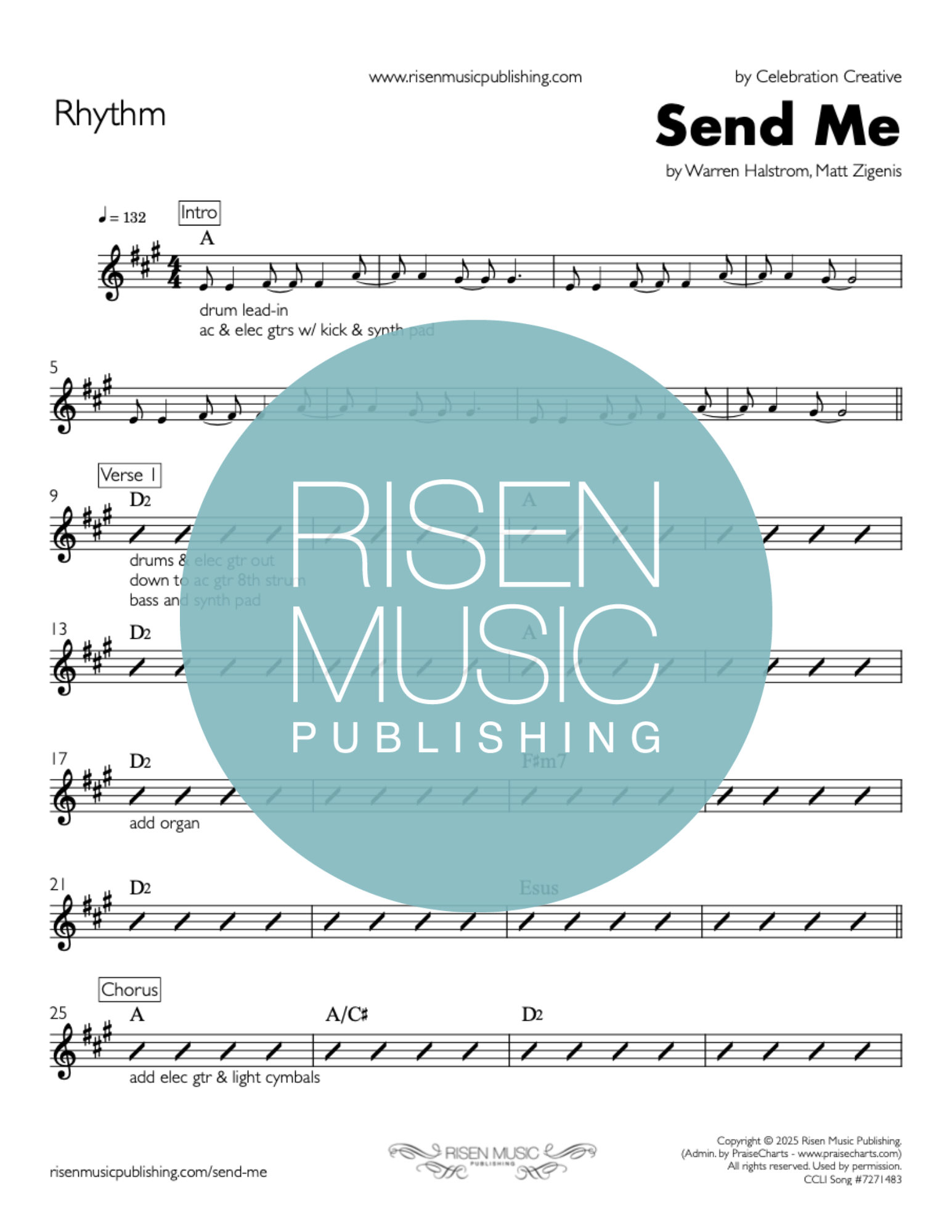 Send Me - Celebration Creative PDF Rhythm Chart