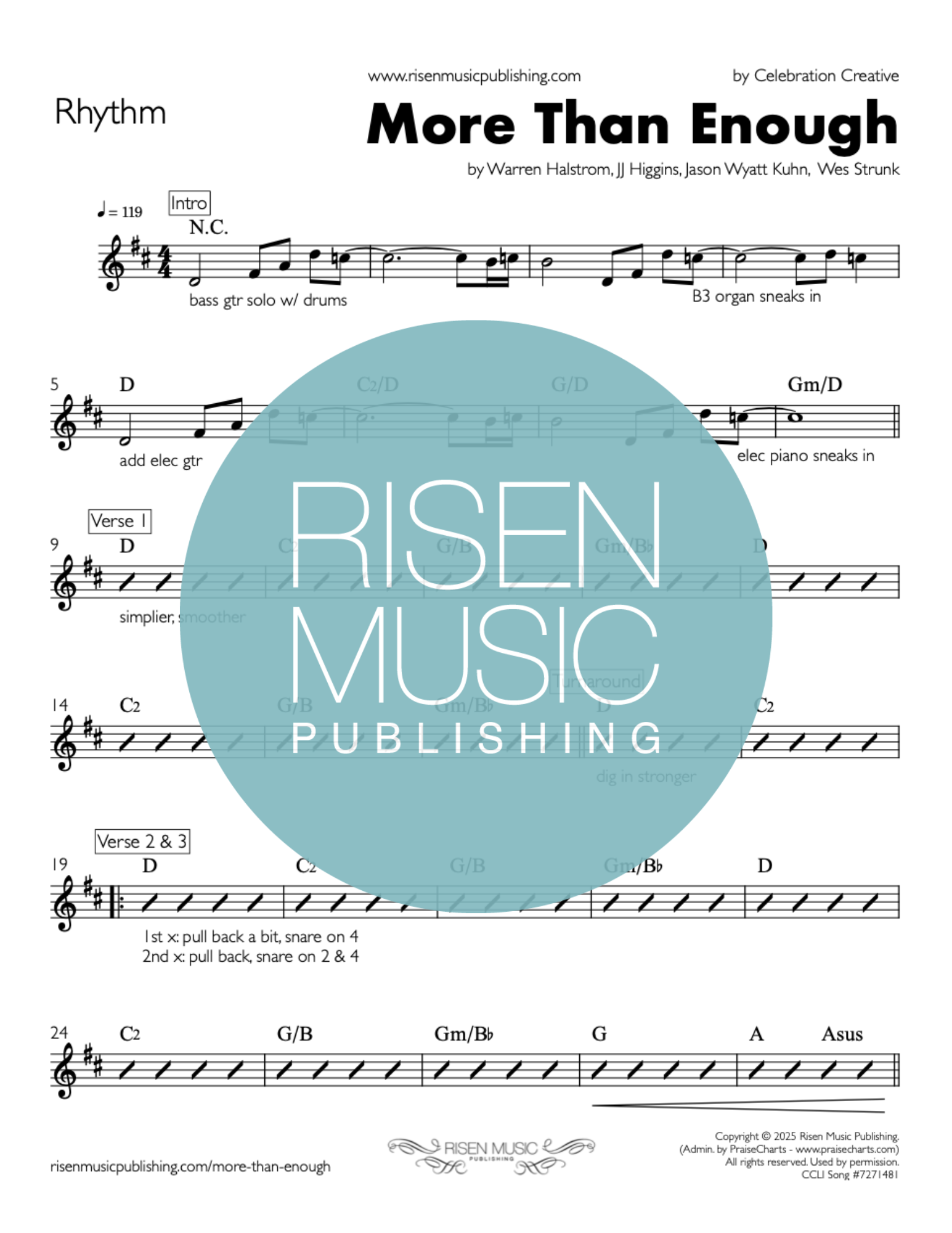 More Than Enough - Celebration Creative PDF Rhythm Chart