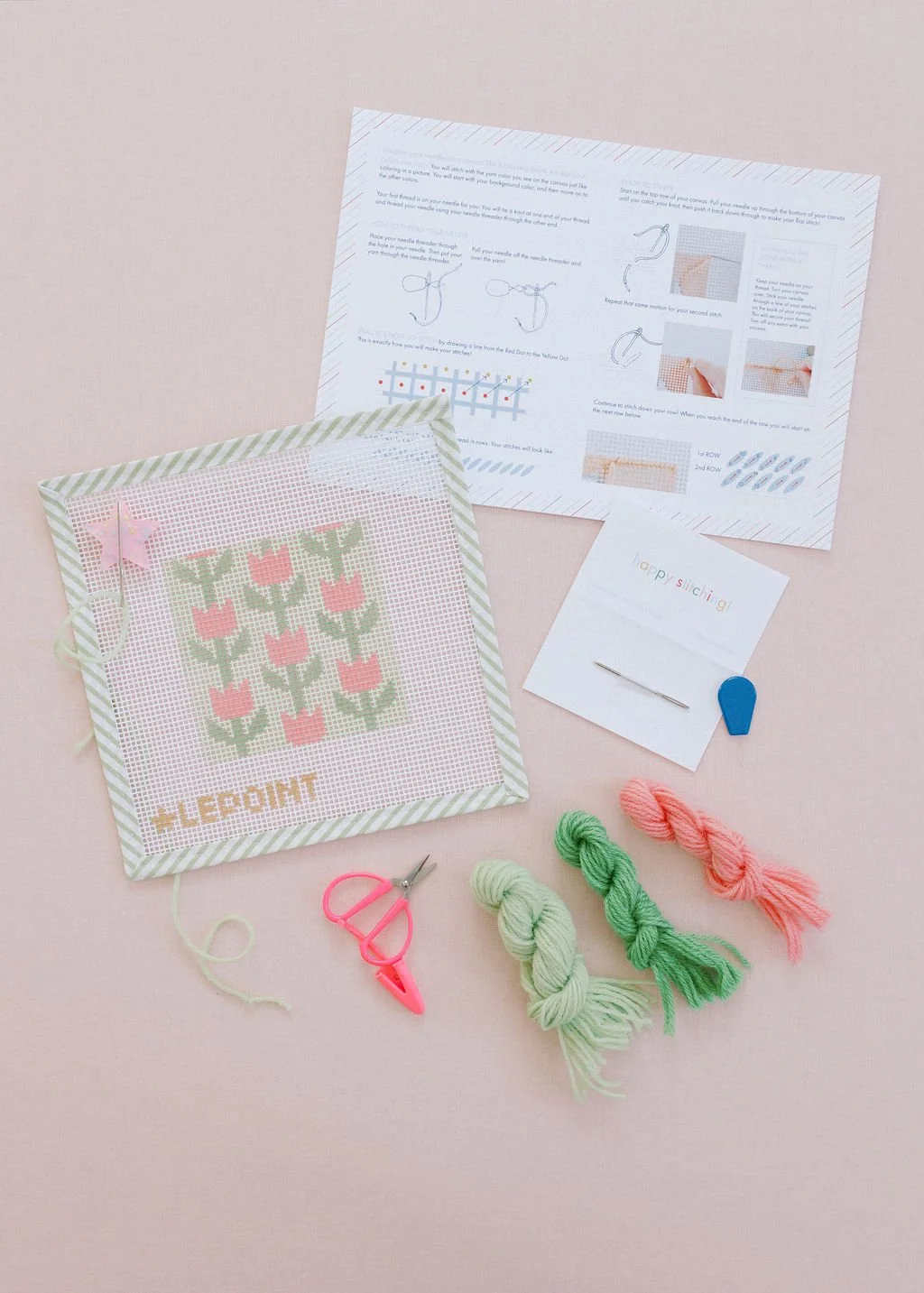 Little Le Point Kids Needlepoint Kit Tulips — Le Point Studio
