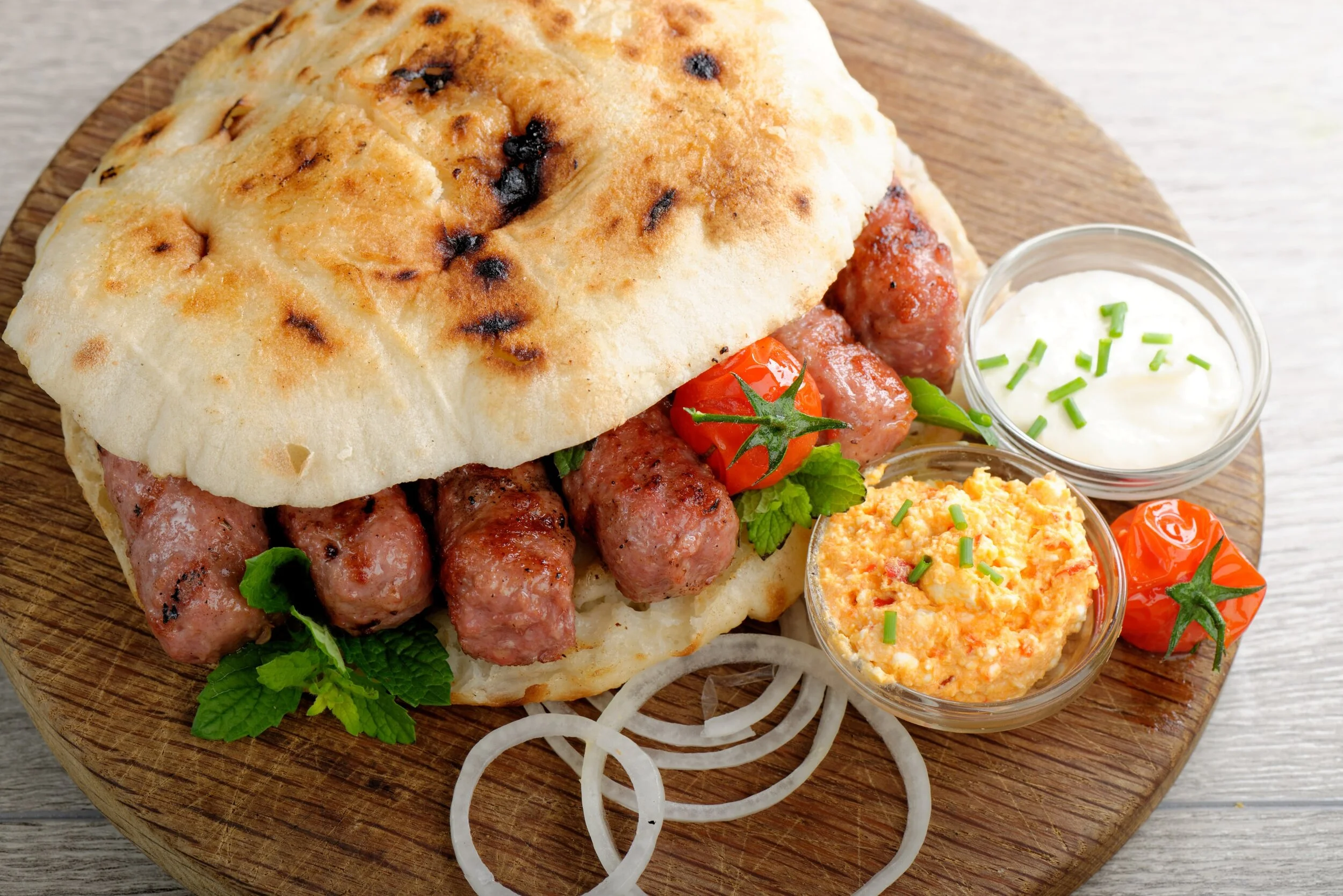 Cevapi, also known as ćevapčići