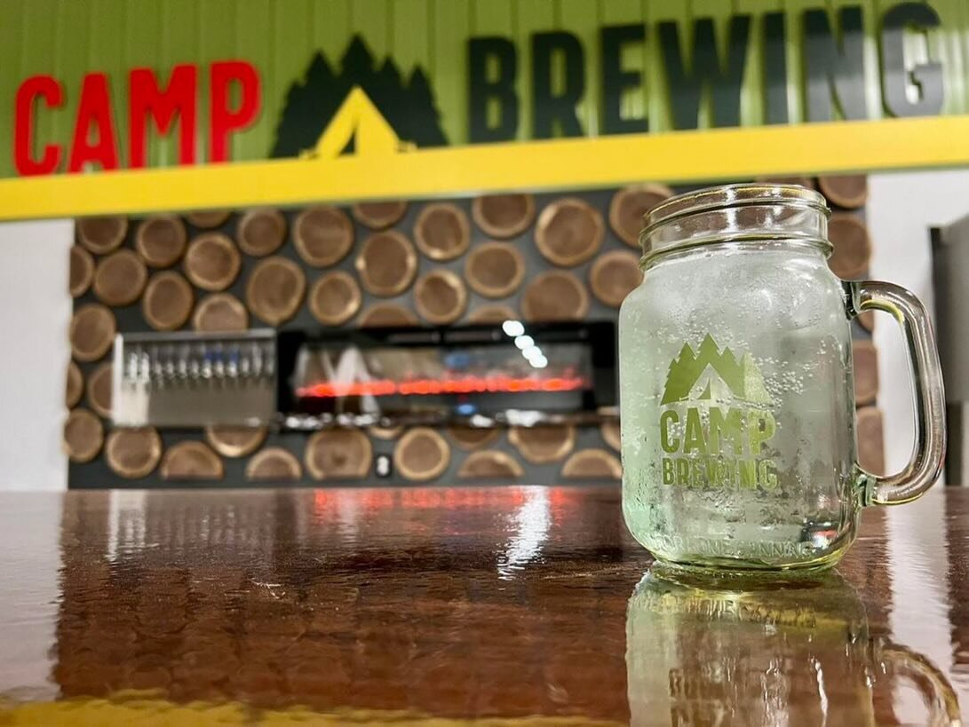 We worked with @camp_brewing on their logo and brand identity and it&rsquo;s always fun to start seeing the designs come to life. We&rsquo;re excited that they&rsquo;re opening soon, and all the campers nearby probably are too. That&rsquo;s right, it