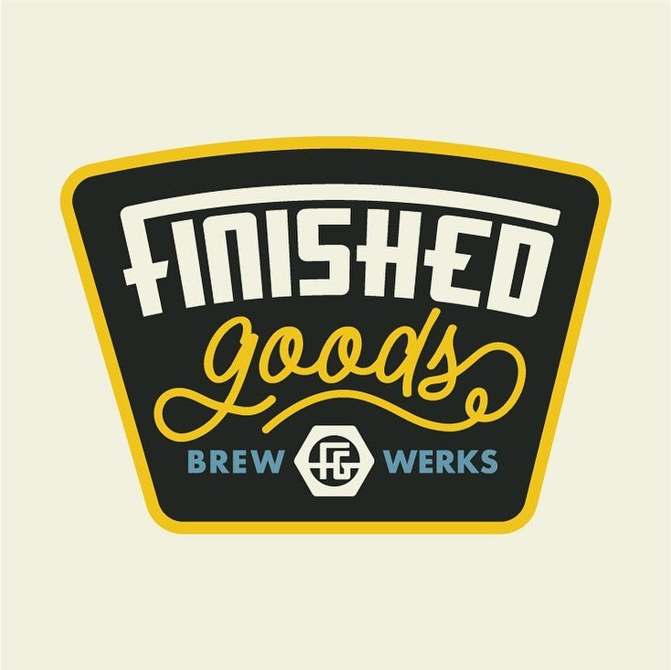The soon-to-be-open @finishedgoodsbrewwerks brand  identity represents the hard work and energy of manufacturing and the products workers produced that stand the test of time because of pure quality and age-old craftsmanship. The logo brings together