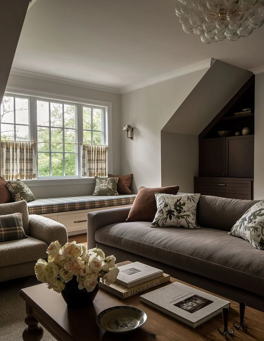 More pics of our Edison St teen retreat!  The client knew how her teens would use the space (reading, knitting, hosting sleepovers, playing video and board games). We sourced deep and comfy seating for the kids and selected beautiful textiles for the