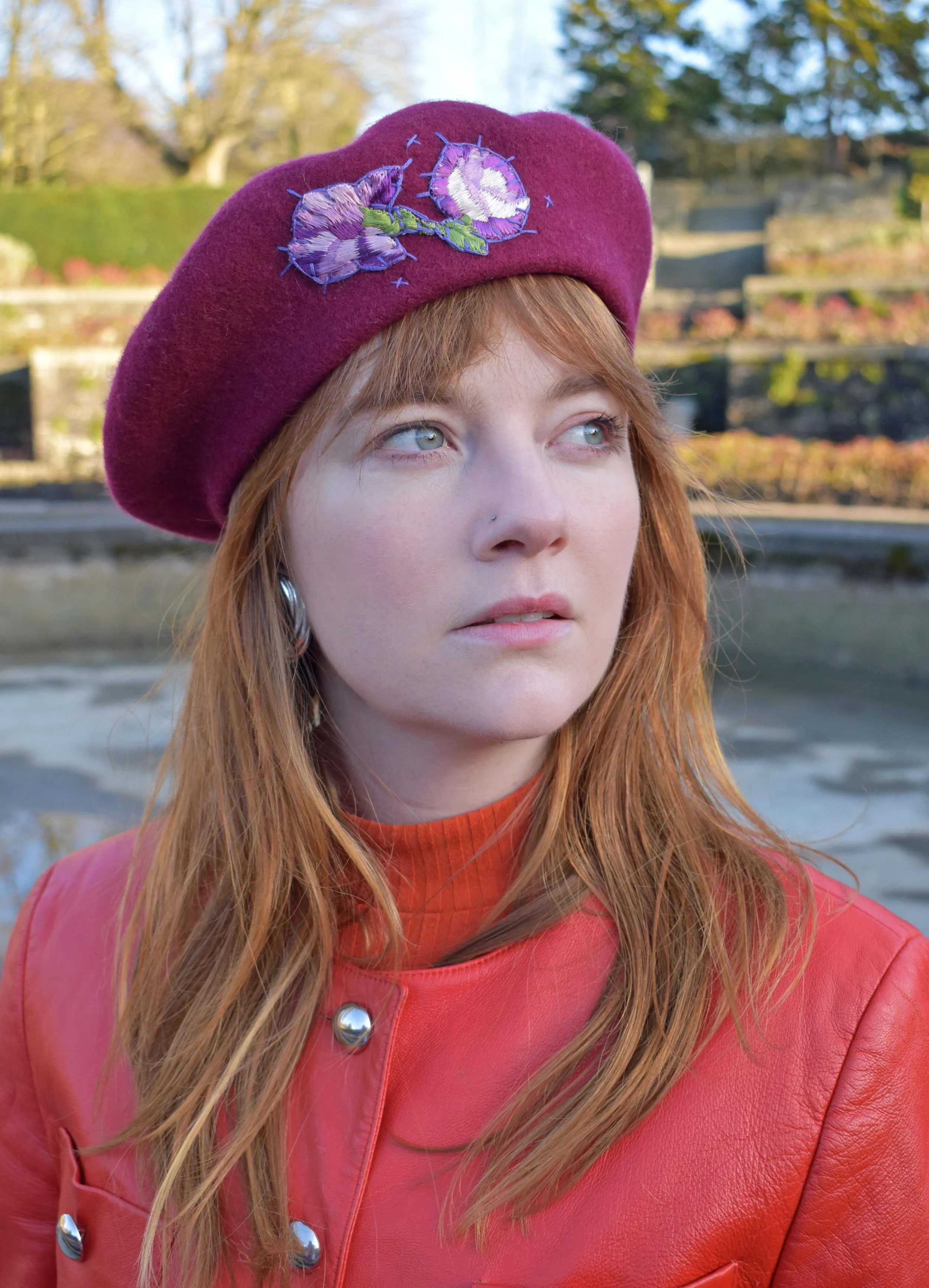Wine Wool Beret
