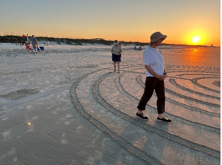 Labyrinth walk at sunset beach nc .jpg