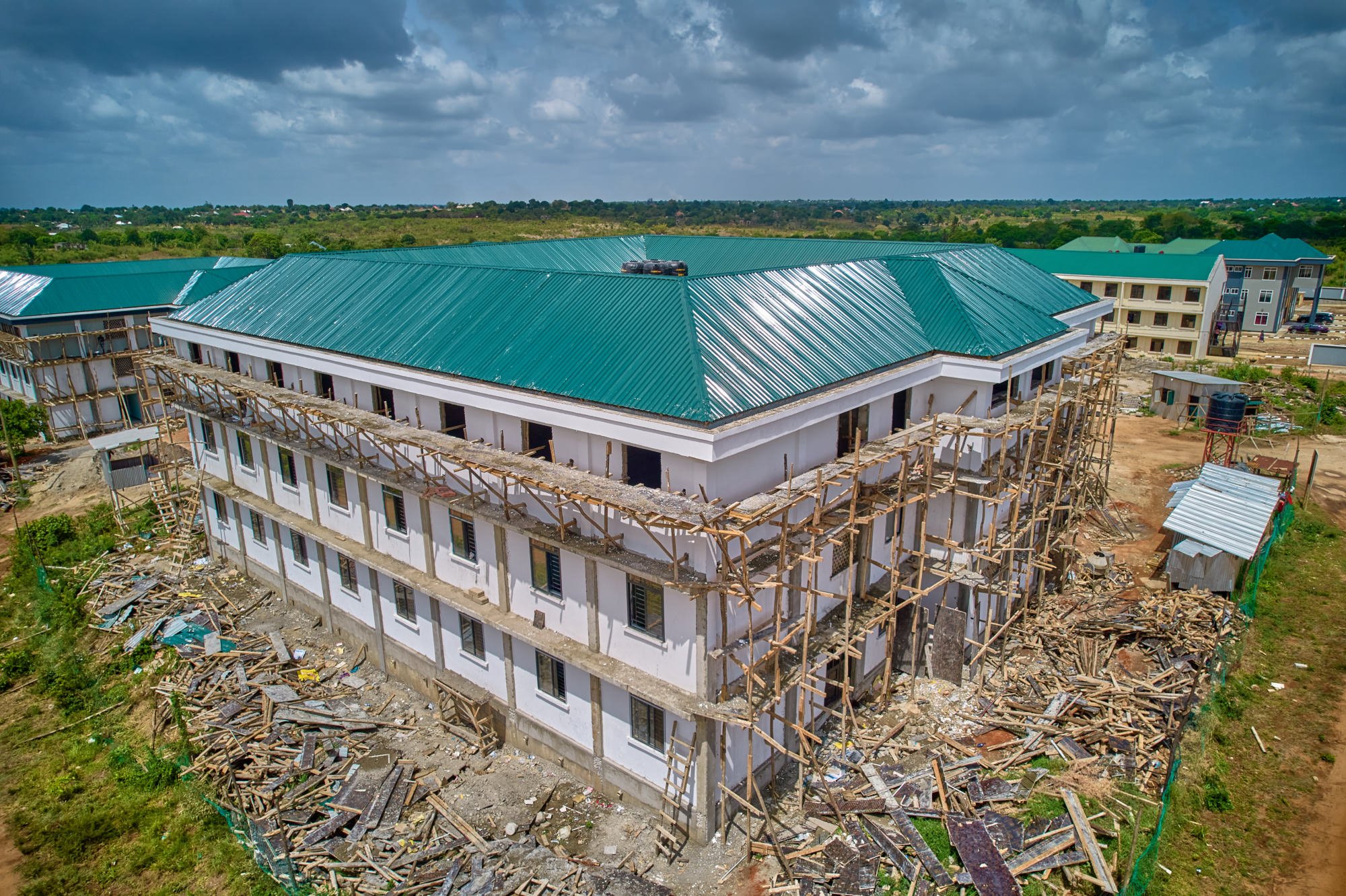 The roof is on and ready for interior work.