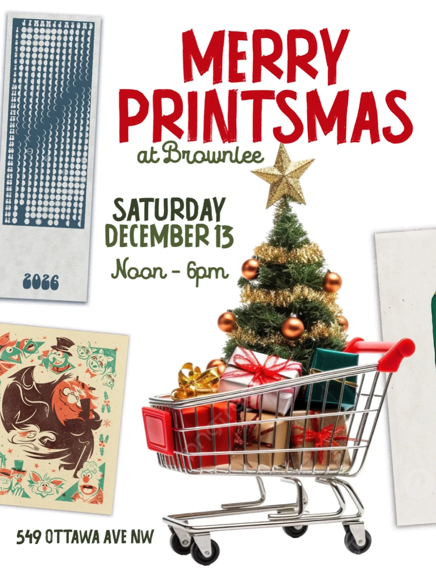 Merry Printsmas!

Saturday, December 13
Noon to 6pm

I&rsquo;ve got a million things that would make amazing Christmas gifts - stuff you&rsquo;ve never seen before, stuff you&rsquo;ve never even heard of. Make it a weird Christmas for someone special