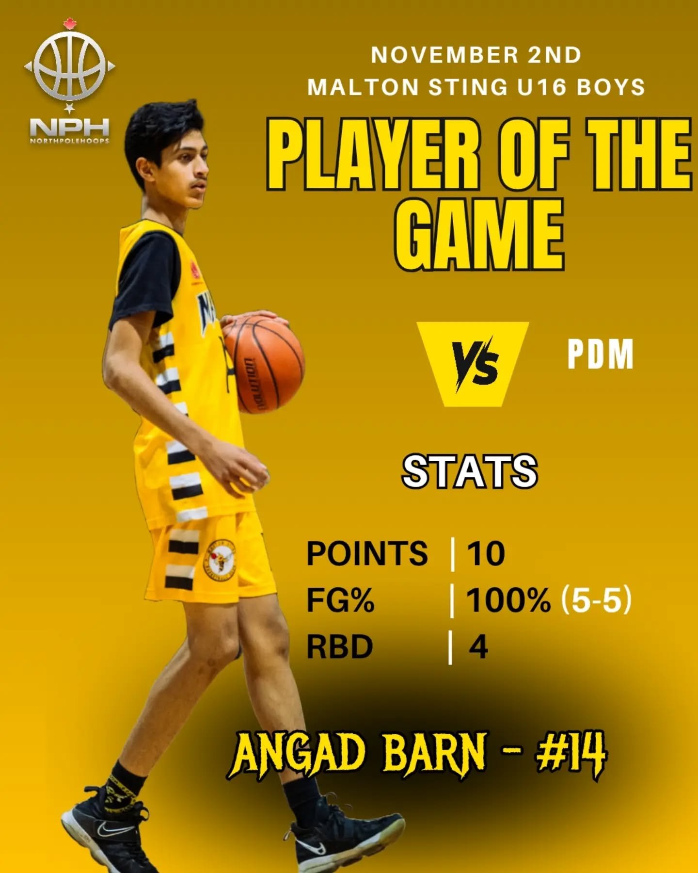 U16 PLAYER OF THE GAME (Week 1 Game 2) | Angad Barn (#14)

Co-POTG from U16's second game at NPH goes to Angad Barn (#14) who delivered an exceptional outing, contributing 10 points on 100% shooting and 4 rebounds, providing energy and precision in k