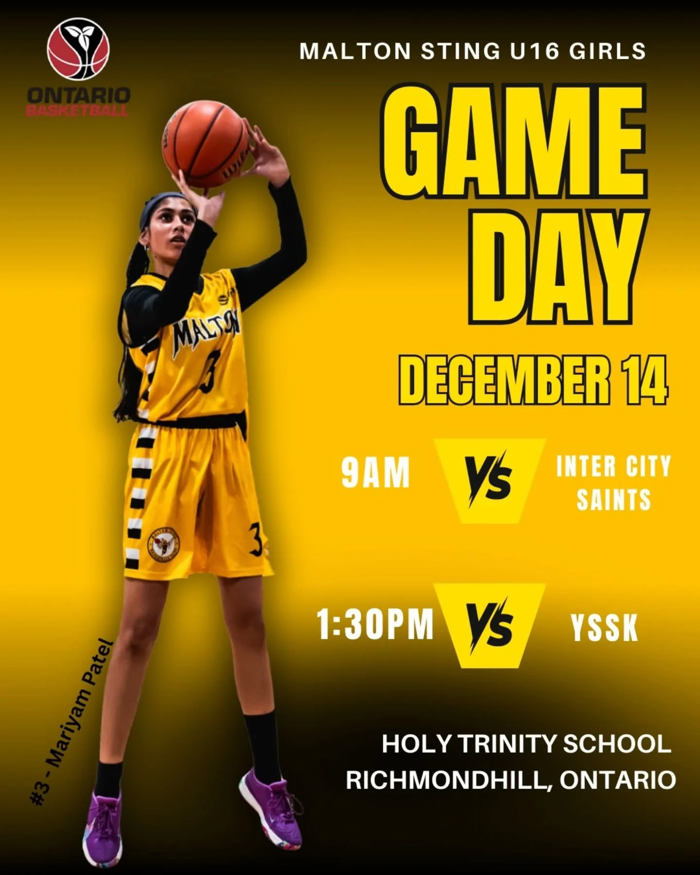 🐝🏀OBA GAME DAY🏀🐝

Our U16 Girls and U13 Boys teams head into their 2nd and 3rd week of the OBL this weekend with multiple fixtures.

U16 Girls
🕛9AM vs Intercity Saints
🕑1:30PM vs YSSK

U13 Boys 
🕦 10:30AM vs Maple
🕟 3:00PM vs Union Next Man U