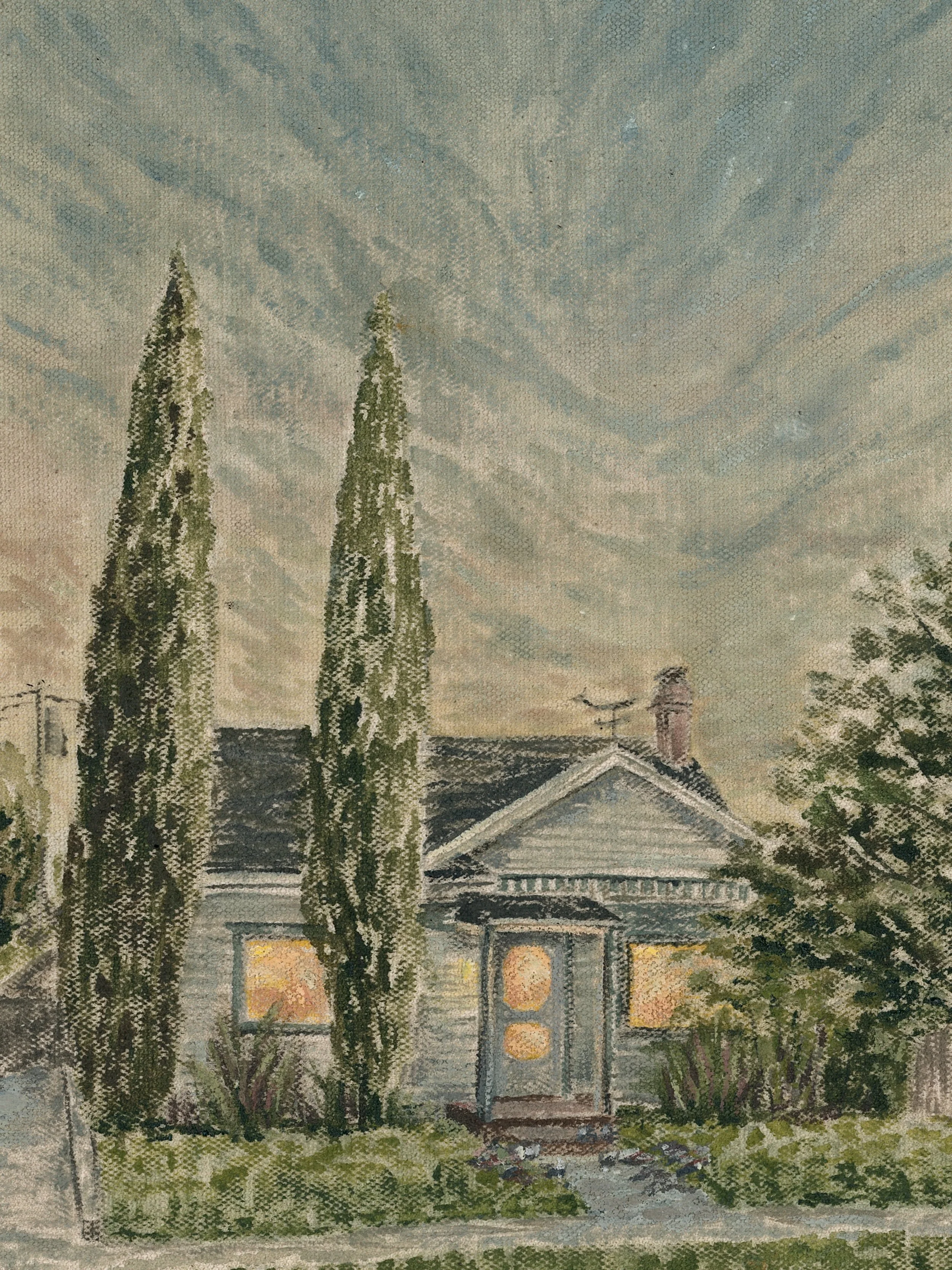 As I&rsquo;ve been painting places that hold memories, I knew I needed to paint this one. A place that holds many memories for me personally, and for many of our community. 

Today, this home is filled with grief, hope, worship, tears, and honest fai