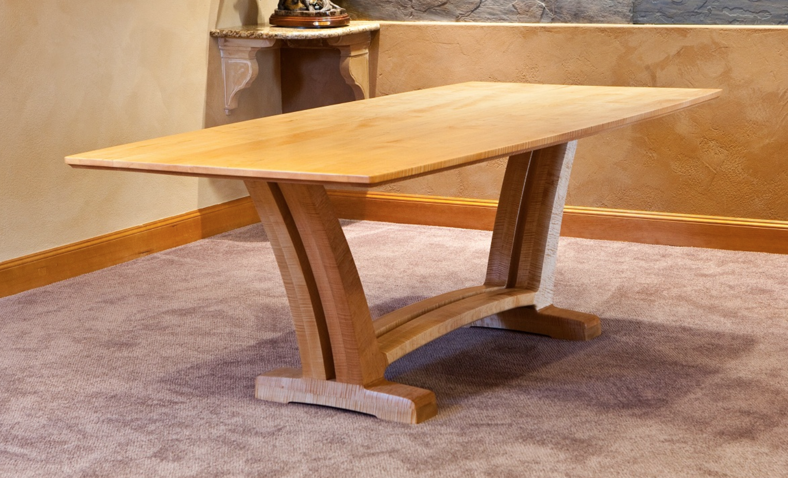 Luxury handcrafted custom furniture bench in modern space