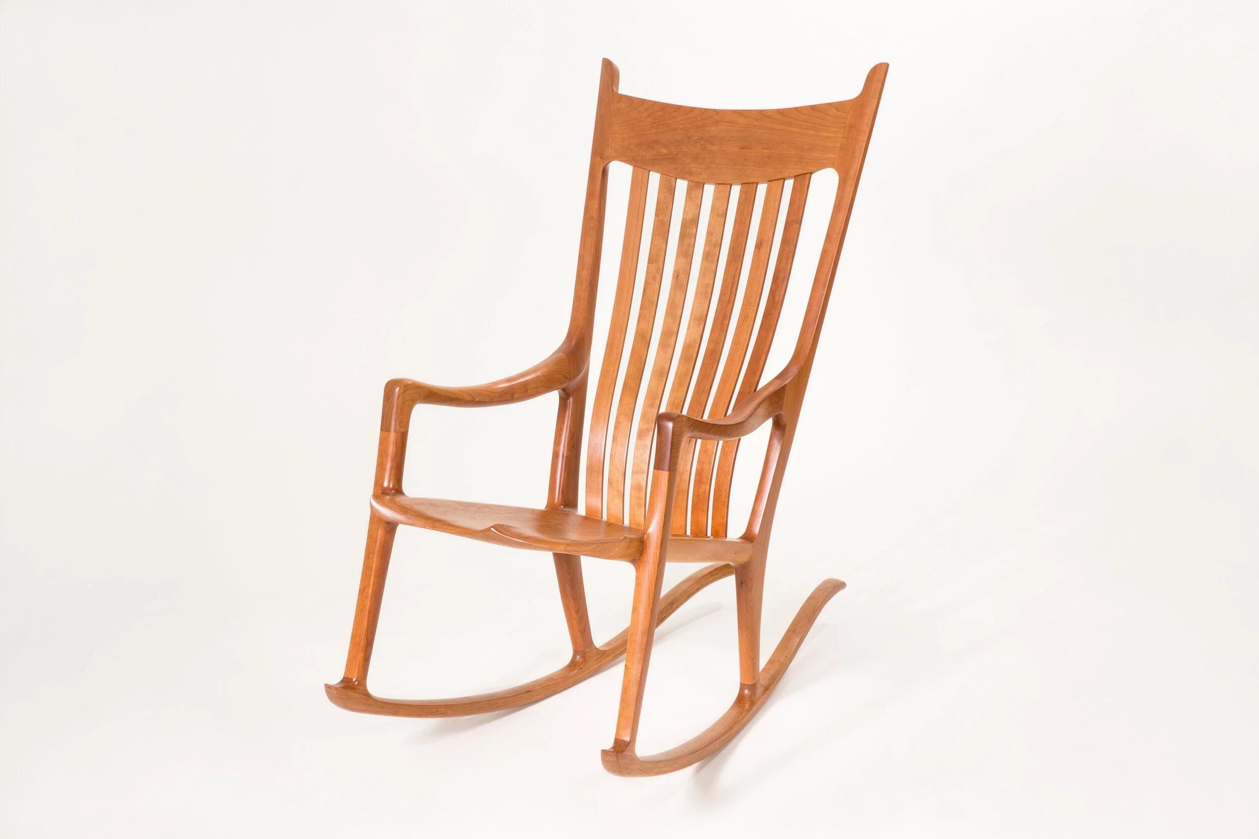 Hutchinson Rocker in custom wood furniture design featuring handcrafted wood rocking chair in our  furniture store