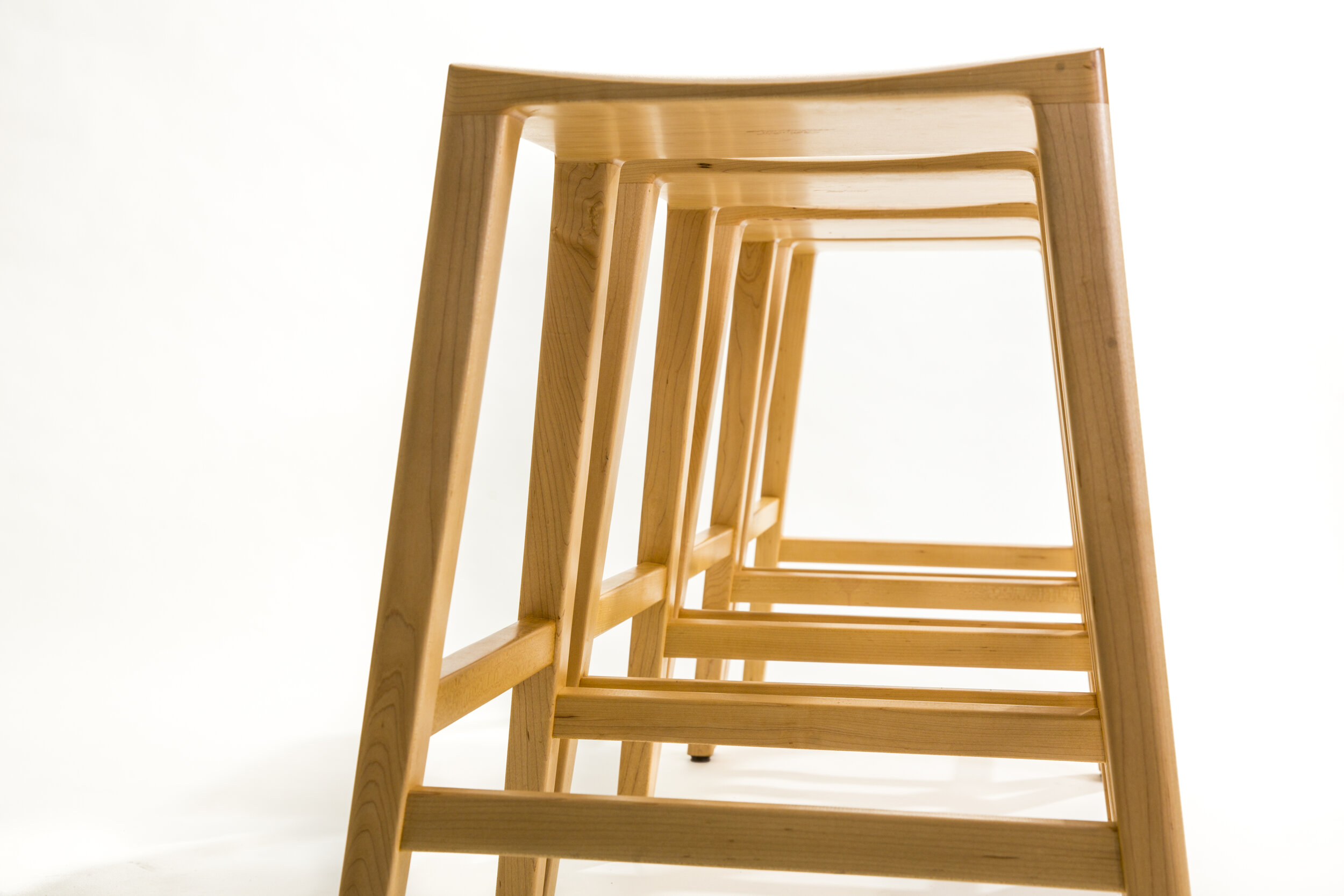 Custom wood stool