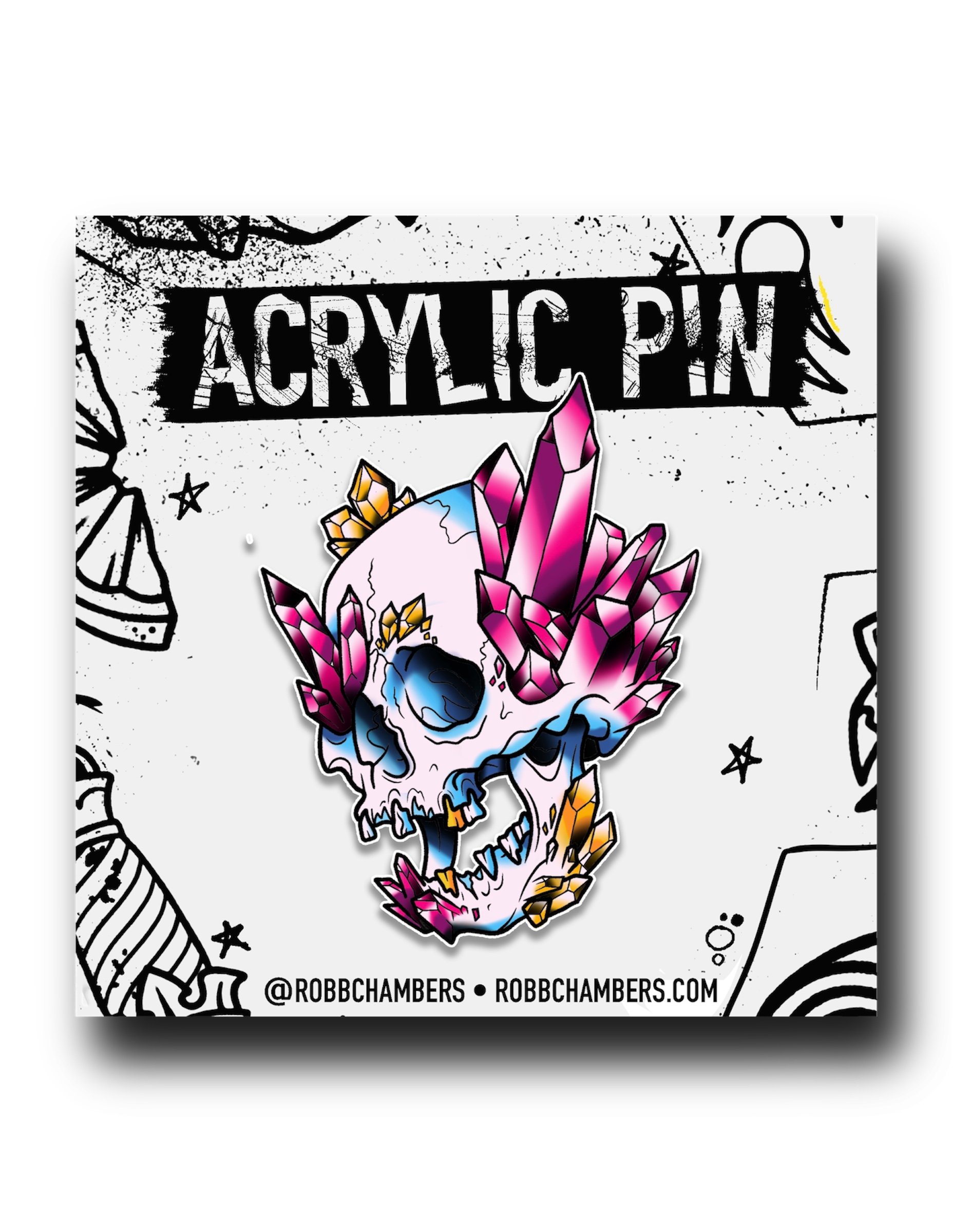 CRYSTAL SKULL (ACRYLIC PIN)