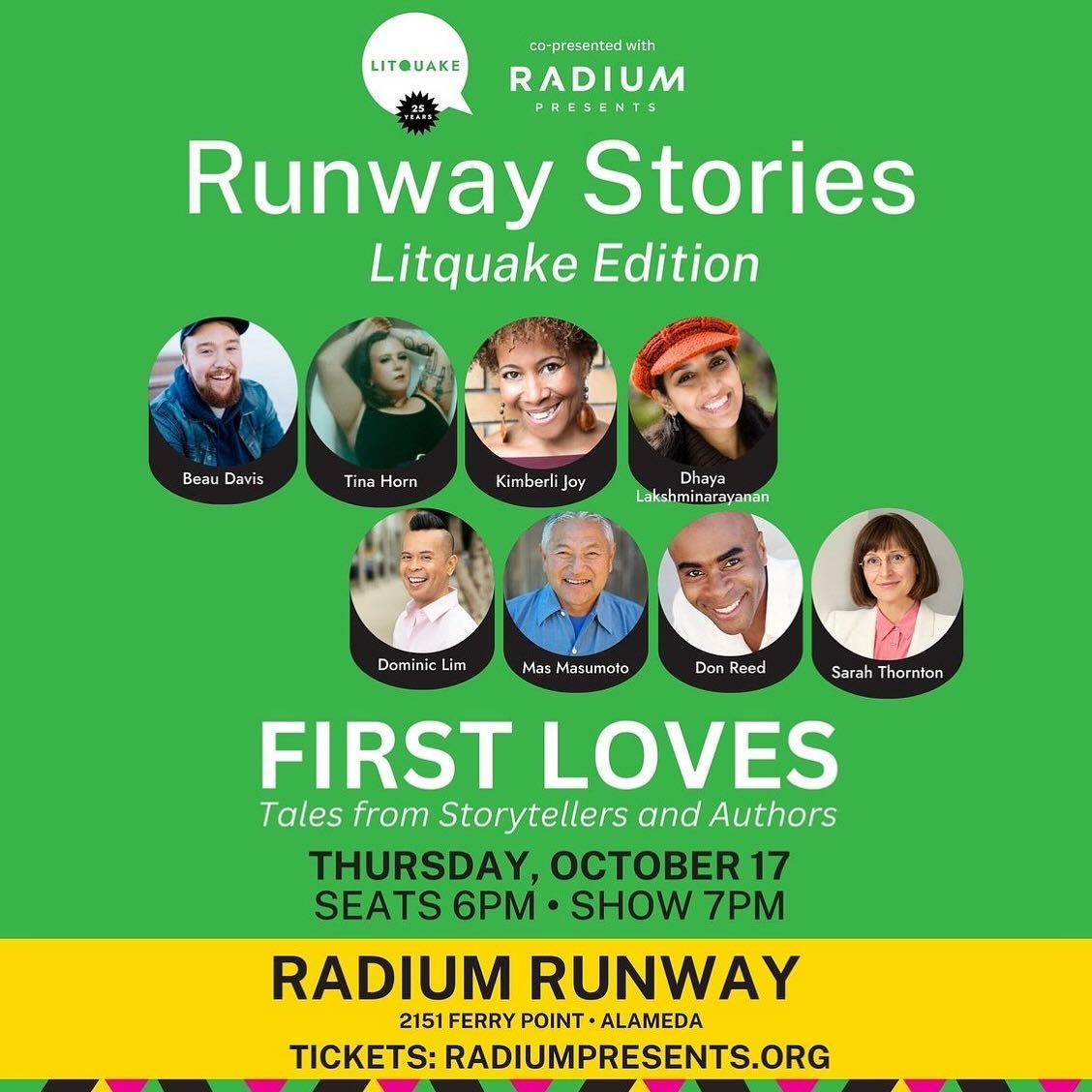 I&rsquo;ll be at @radiumpresents for @litquake this Thursday with an incredible lineup of authors! Come through Bay Area!