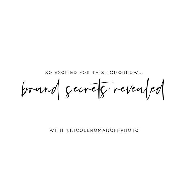 REALLY excited to chat with my sister and photog genius @nicoleromanoffphoto tomorrow! ⁠
⁠
I'm going to reveal brand secrets that every creative entrepreneur should know and implement into their business ASAP! ⁠
⁠
We'll also talk @saskfashion and how