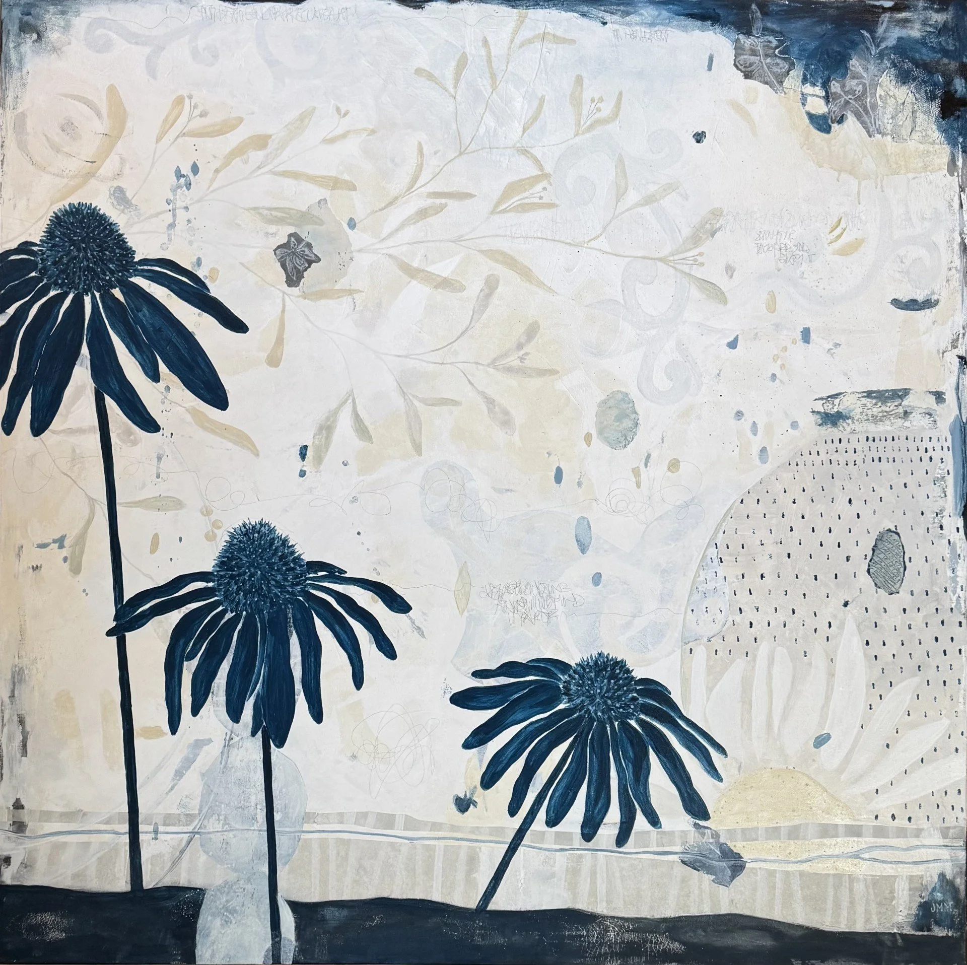 Look Around, 40x40x1 1/2 Acrylic/Mixed Media on Canvas. On display in the Phyllis Lamphere Gallery at the Seattle Convention Center. Available through Fogue Studios and Gallery.