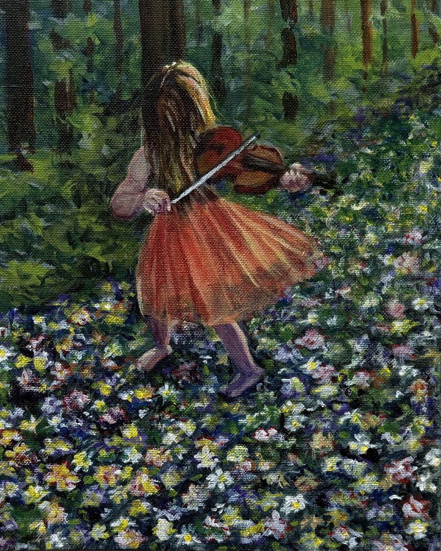 In Need Of A Song, oil on canvas, 10 x 8