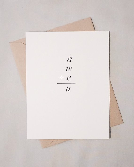 Awe Sum Equation Card