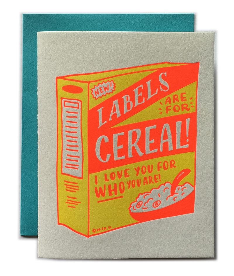 Labels are for Cereal Card