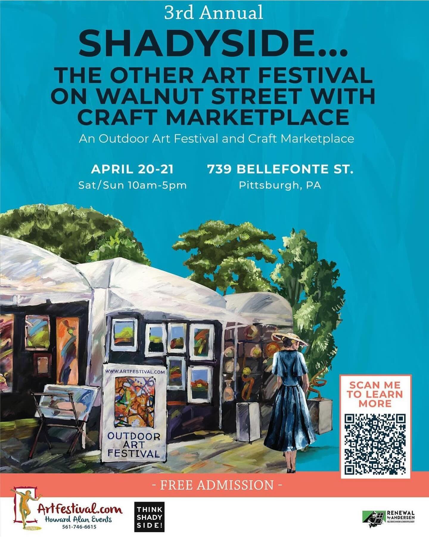 Join us this weekend for the Spring version of the Shadyside Arts Fest this Saturday and Sunday!