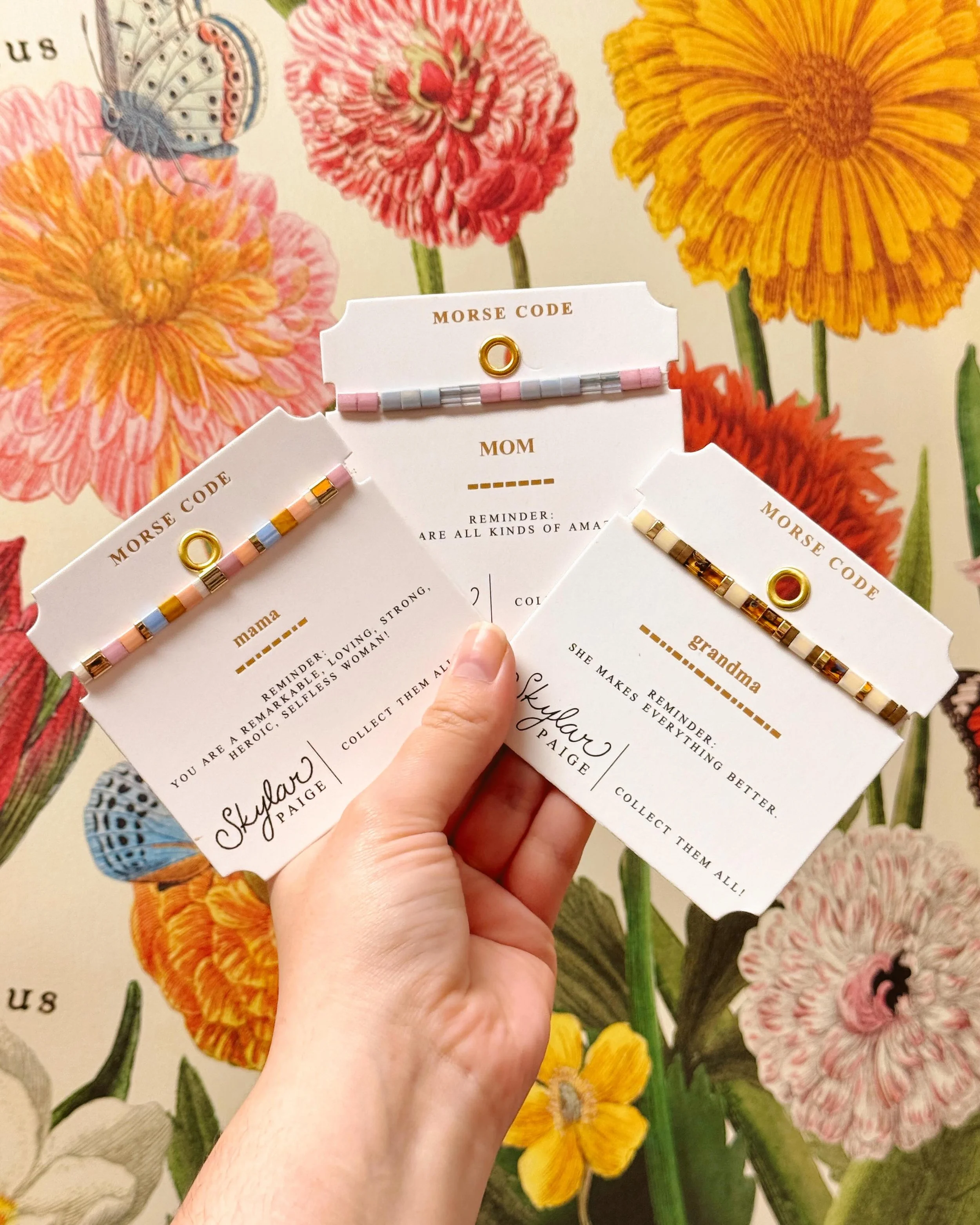 Looking for some jewelry to get for mom? We&rsquo;ve got these mega cute morse code bracelets from Skylar Paige, and also these simple but chic bracelets and necklaces from Meralora! Everything from Meralora is waterproof, sweat proof, AND tarnish re
